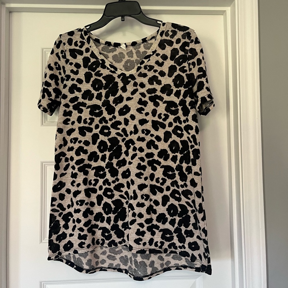Blush Leopard Boho Chic Blouse Sz Small